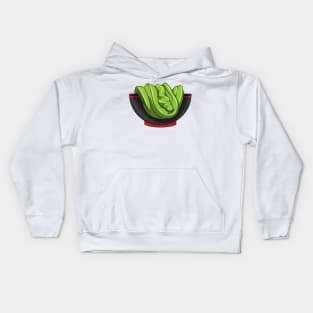 Snake with Ramen Bowl Kids Hoodie